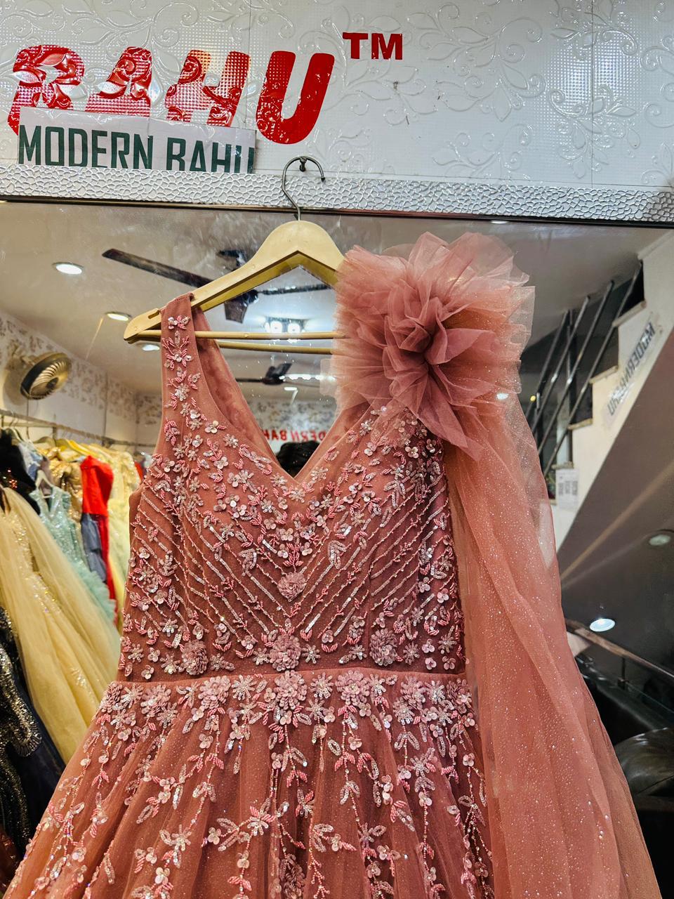 Tea Rose Pink 3D Flower Shoulder Ball Gown – V-Neck Sequin Embroidered Party Dress with Long Cape