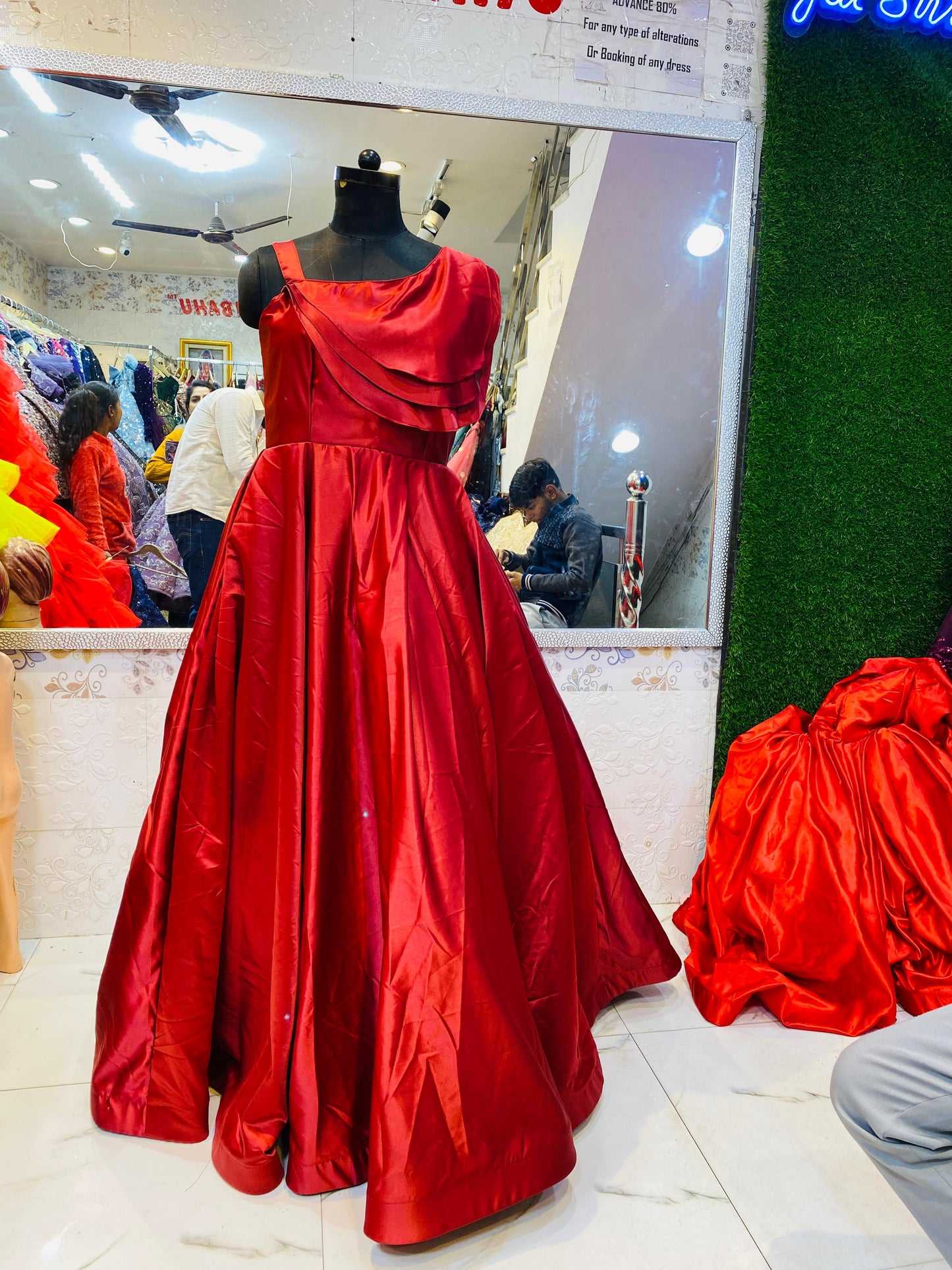 satin Pre-Wedding Gown