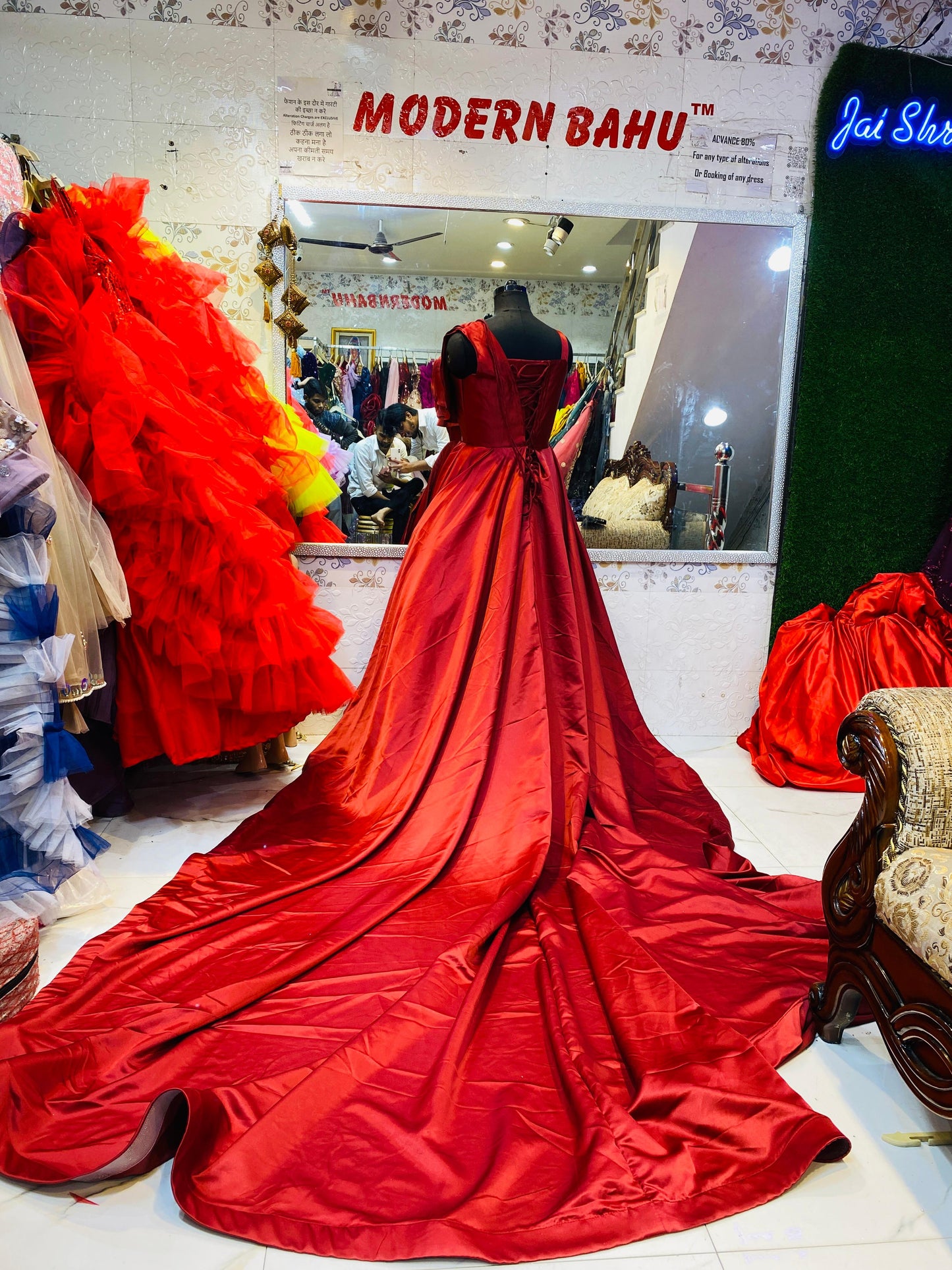 satin Pre-Wedding Gown