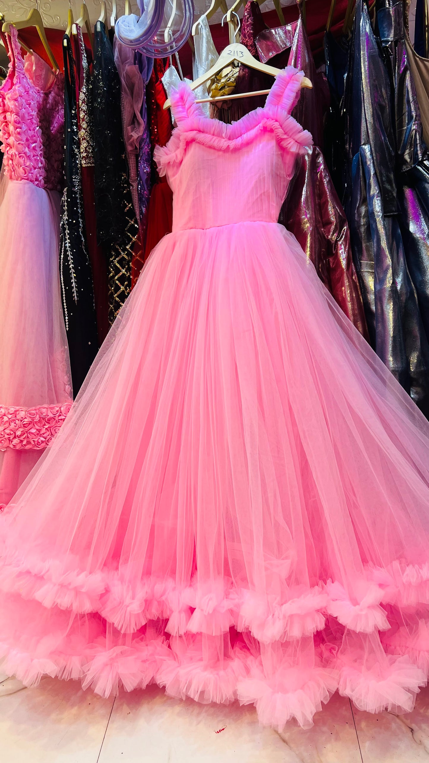 2 LAYER FRILL GOWN