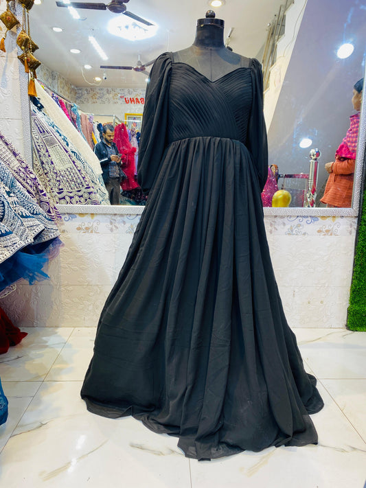 Black Colour Pre-Wedding Gown