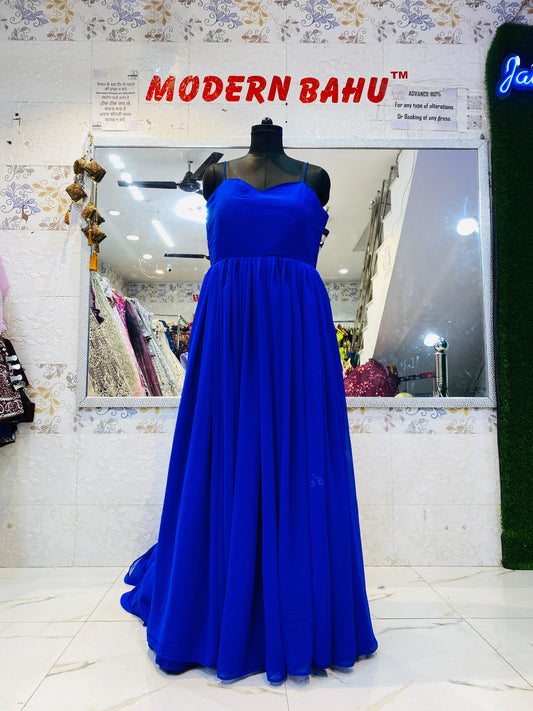 Blue Colour Pre-Wedding Gown