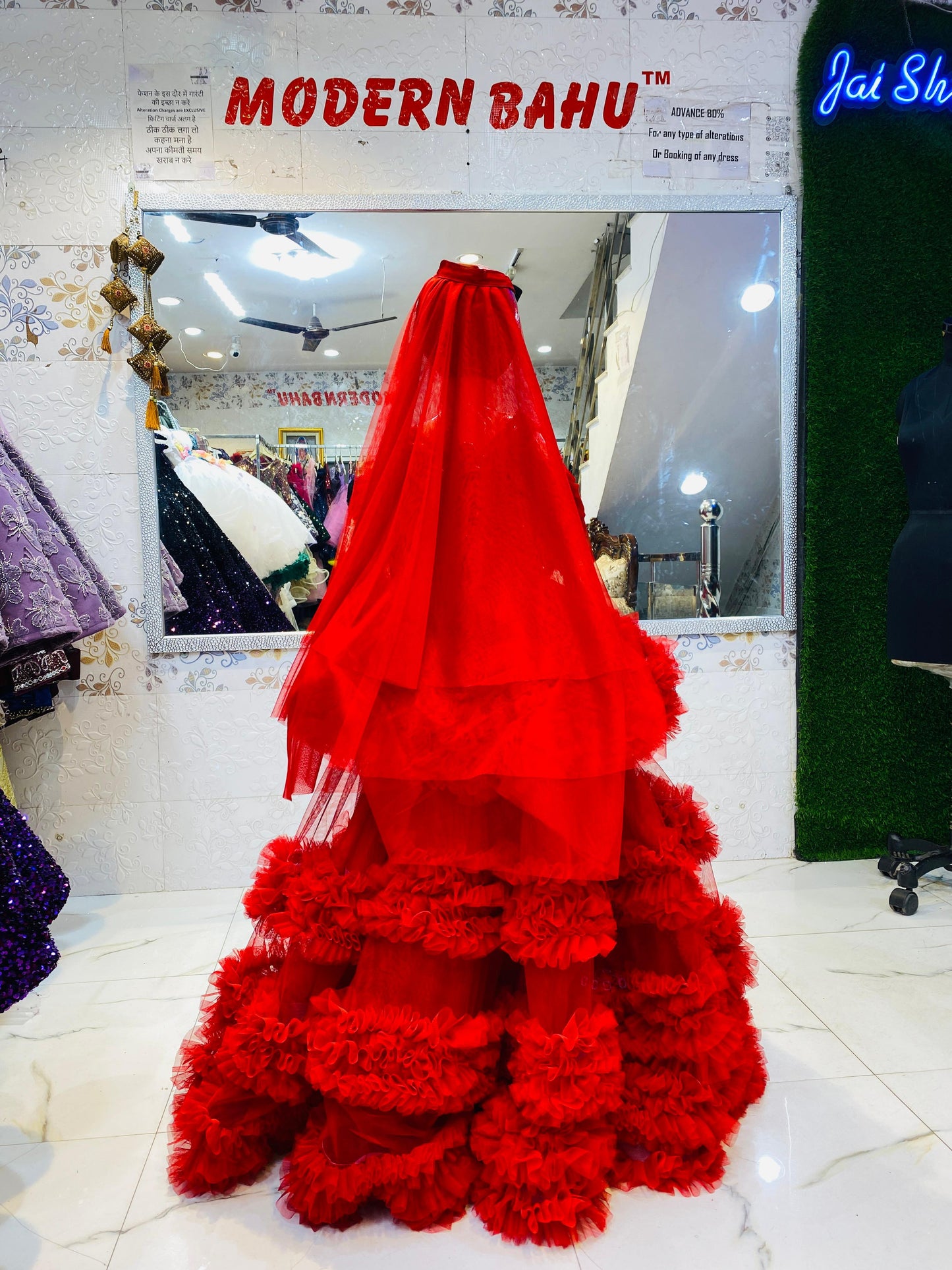 Ruffled Corset Princessa Tulle Ball Gown | Modern Bahu