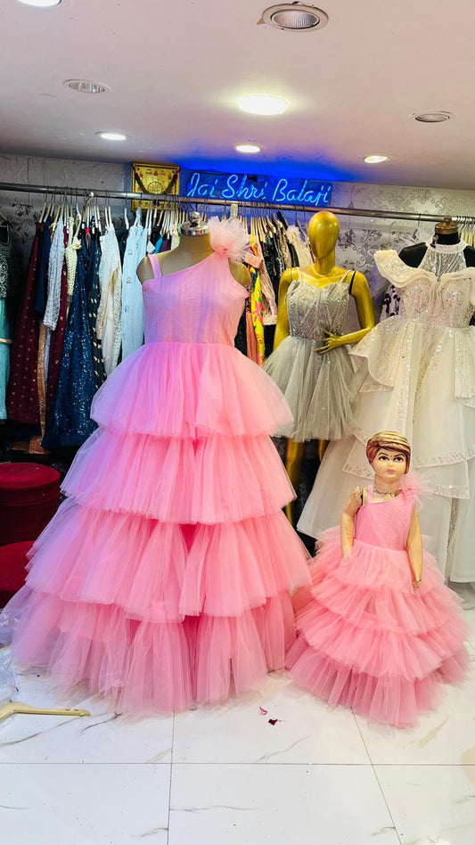 Baby Pink Ruffled Layered Lehenga Choli – Multi-Colour Embroidered Designer Blouse