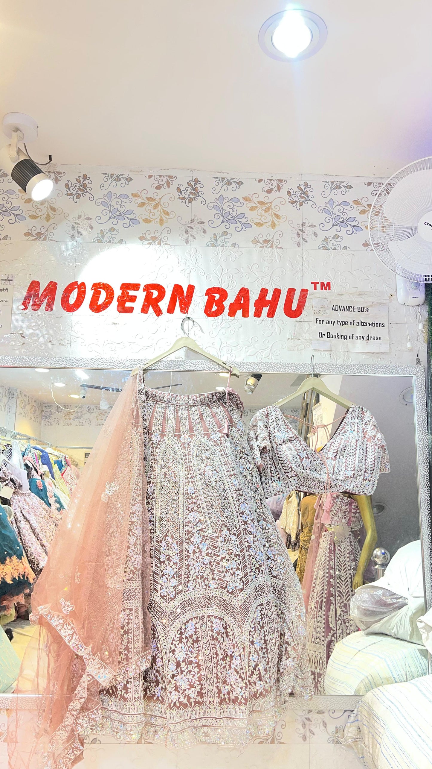 Exquisite Dusty Mauve Crystal Embroidered Lehenga Choli with Heavy Silver Work – Party Wear
