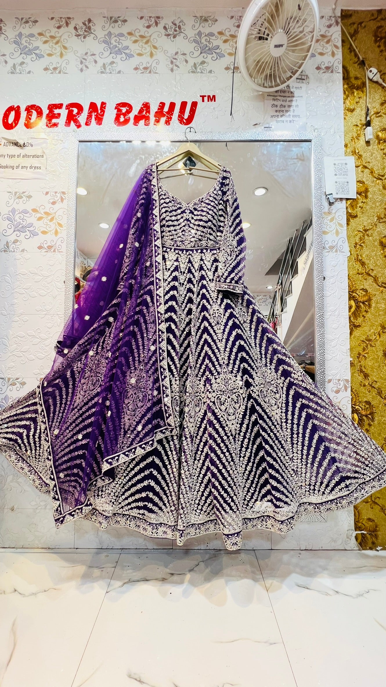 Party-Ready Ball Gowns for Every Festive Occasion(modern bahu purple gown)