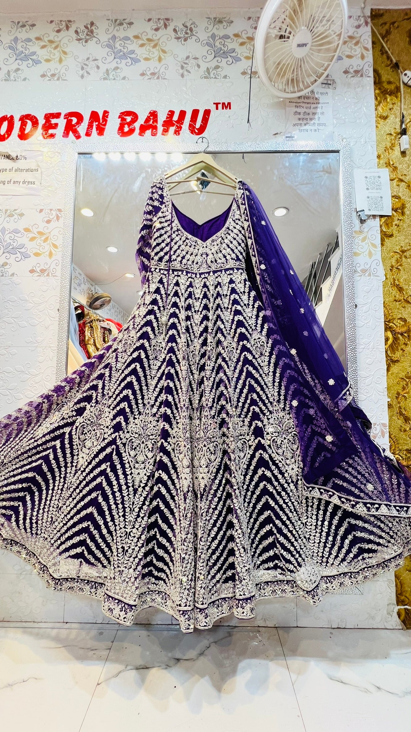 Party-Ready Ball Gowns for Every Festive Occasion(modern bahu purple gown)