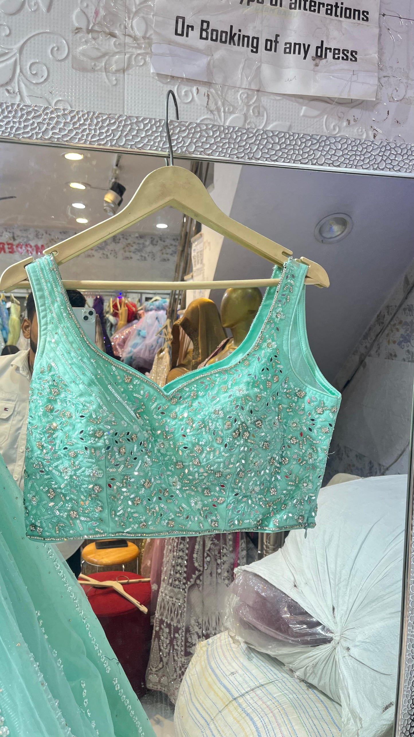 Glamorous Turquoise Blue Net Lehenga Choli with Heavy Silver Stone & Sequin Embroidery – Wear