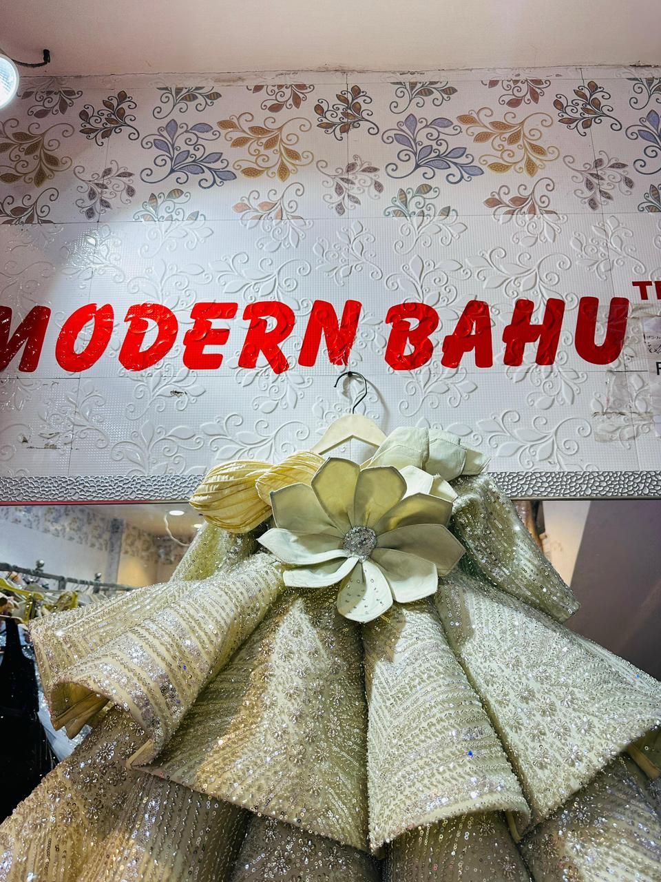 Pistachio Green Sequin Ball Gown | Statement 3D Flower Princess Dress