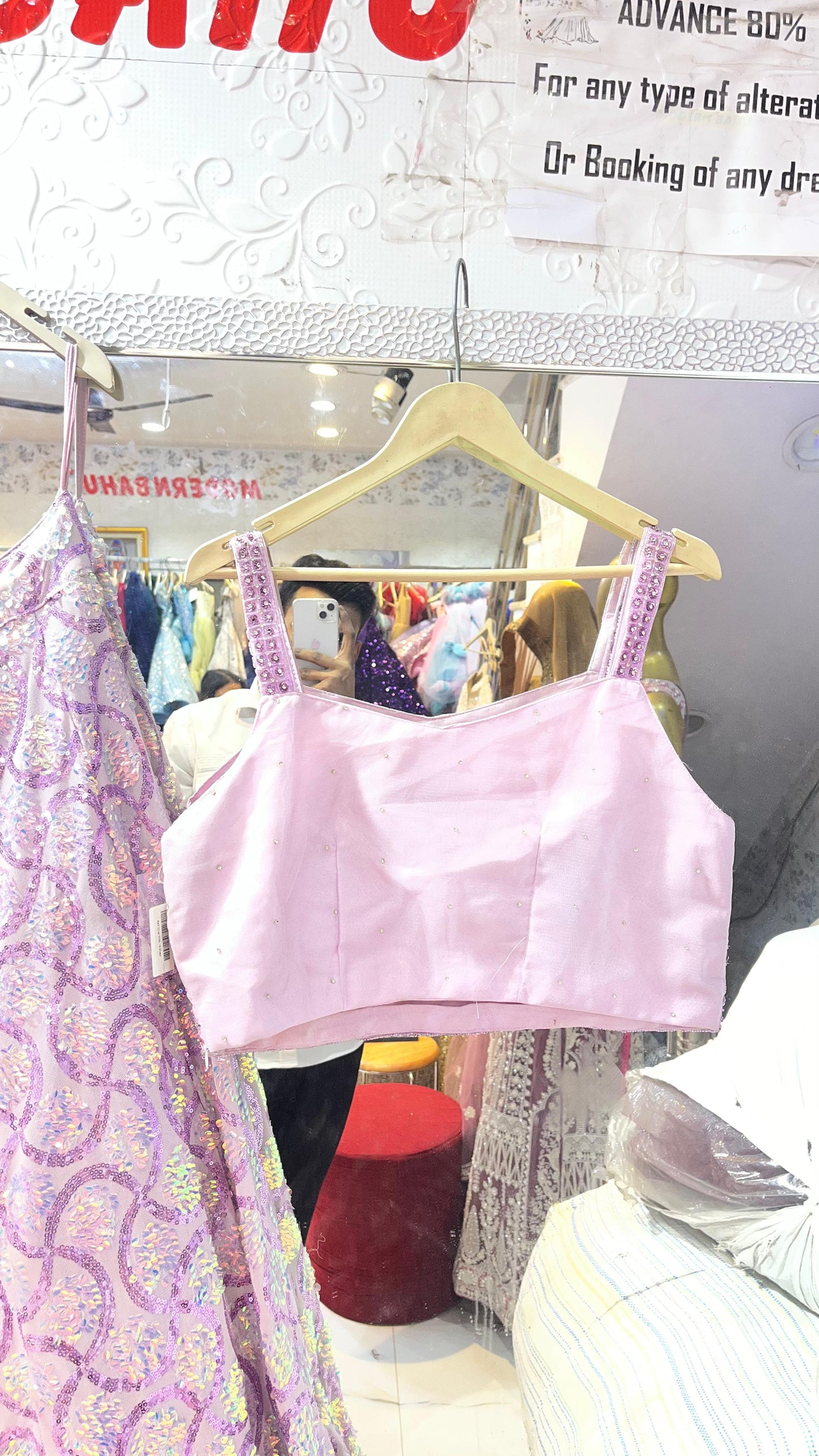 Lavender Sequin Embellished Lehenga Choli with Sleeveless Designer Blouse – Shimmering Party Wear