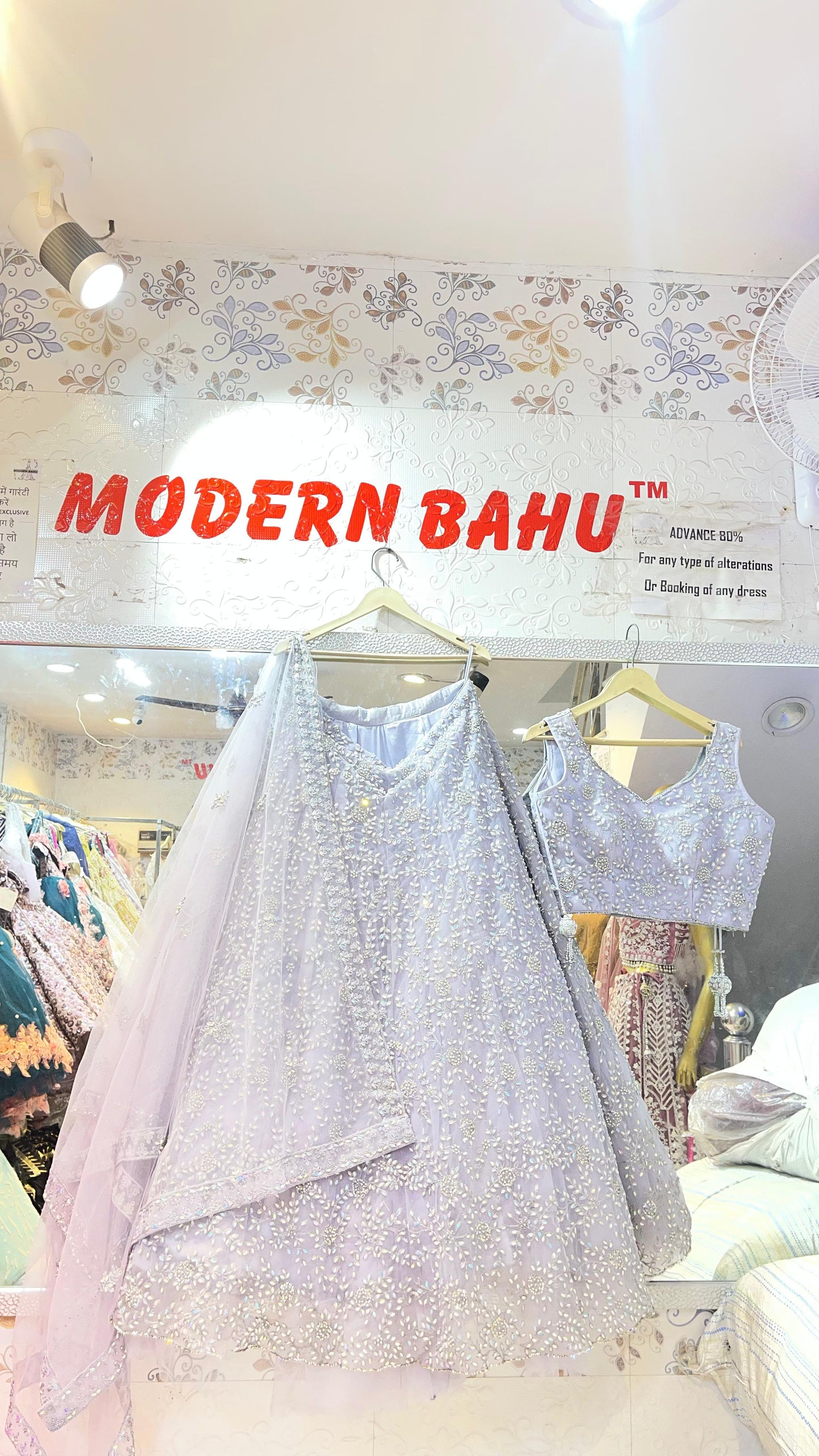 Lavender Net Designer Lehenga Choli with Heavy Silver Sequin & Stone Embroidery – Party Wear & Wedding Special