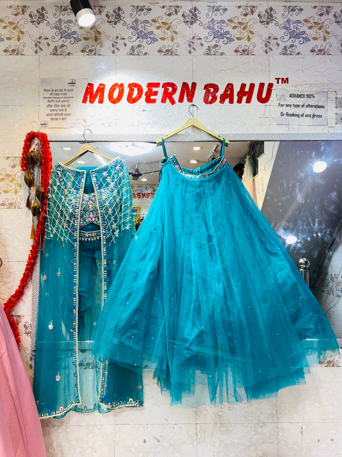 Emerald Rose Ensemble – Stitched Lehenga with Bead & Stone Work
