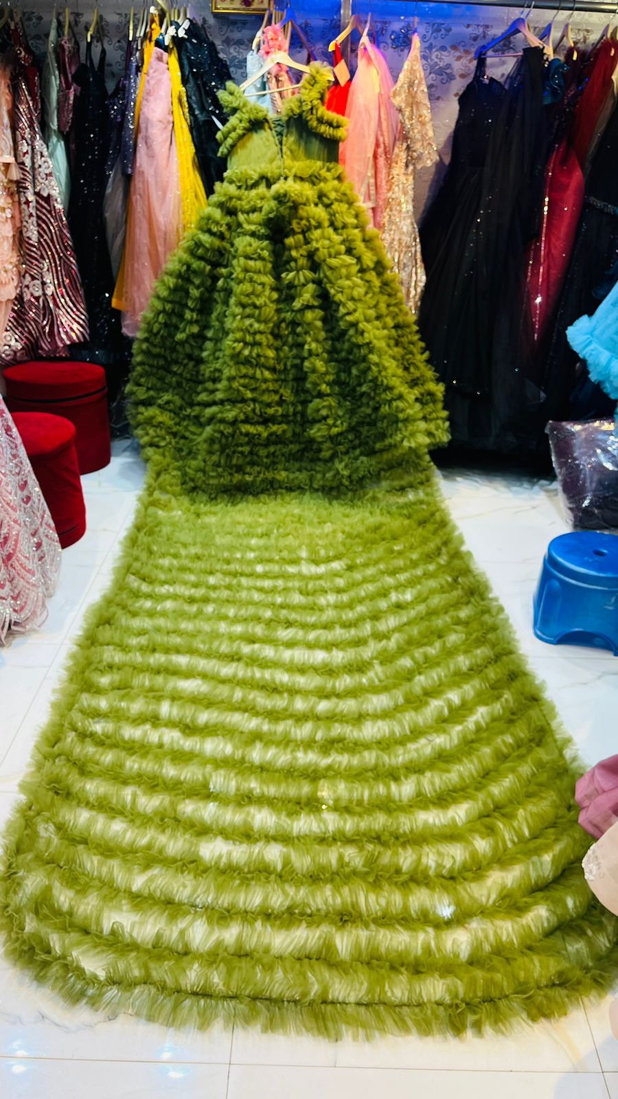 Green Pre-Wedding Gown