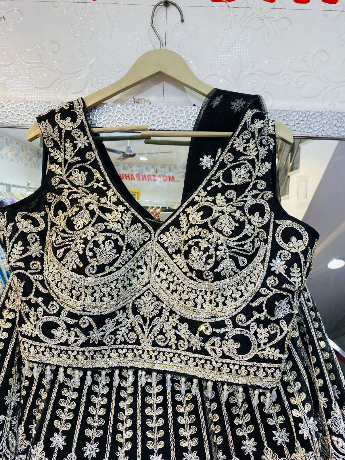 Mirror Work Crop Top Lehengas