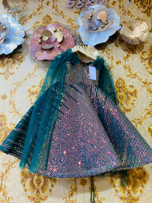 "Fairy Dream Green Mesh Gown for Little baby