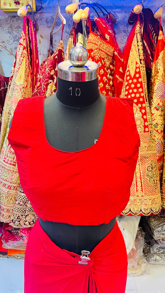 Elegant Red Saree with Intricate Lace Work – Festive & Wedding Wear